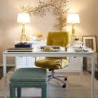 Contemporary Home With Amusing Contemporary Home Office Design With Affordable Modern Furniture Such As Yellow Back Chair And Soft Green Stool Decoration Stylish Modern Furniture For Fascinating Interior Design