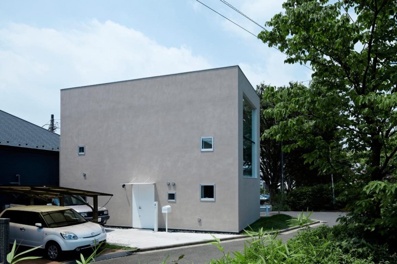 Decorative Garage House Amusing Decorative Garage Behind The House With White Interior Design In Hiyoshi Residence Beautified With Nature Atmosphere Architecture Beautiful Minimalist Home Decorating In Small Living Spaces