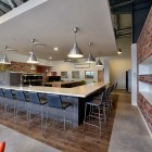 Interior Design Modern Amusing Interior Design Of NSG Modern Offices With Bright Colored Brick Stones Wall And Grey Colored Concrete Floor Dining Room Elegant And Modern Dining Room Sets With Wonderful Brick Walls