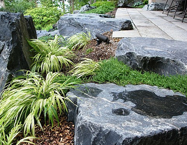 Asian Style Design Appealing Asian Style Rock Garden Design With Planter And Steel Stones That Make Nice The Design Ideas Garden  17 Amazing Garden Design Ideas With Rocks And Stones Appearance