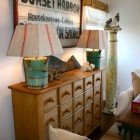 Beach Style Design Appealing Beach Style Family Room Design Ideas With Antique Lamp Shades In The Wooden Storage Decor Decoration 20 Pretty Antique Lampshades For Beautiful Interior Decorations