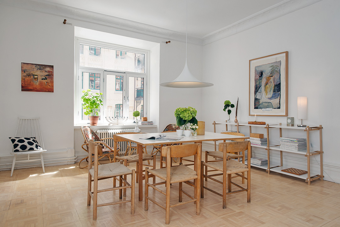 Dining Room Swedish Appealing Dining Room Design In Swedish Apartment With Wooden Dining Table And Chairs Also Laminate Floor Apartments Stylish Swedish Interior Style Apartment With Wooden Furniture Accents