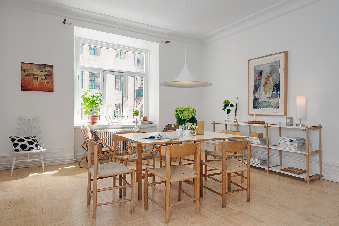 Dining Room Swedish Appealing Dining Room Design In Swedish Apartment With Wooden Dining Table And Chairs Also Laminate Floor Apartments  Stylish Swedish Interior Style Apartment With Wooden Furniture Accents