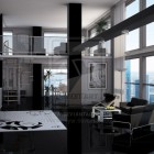 Home Interior Dansawyer Appealing Home Interior Design Of Dansawyer Including Black Sofa Under The Loft Apartment Nearby The Bay Windows Covered With White Curtain Decoration Luxurious Modern Furniture For Stylish Bachelor Pad