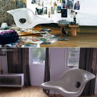 La Chaise With Artistic La Chaise Armchair With Plastic Usage Combined With Wooden Floor For Large Living Room Furniture Unique And Modern Chair Furniture For Home Interior Decoration