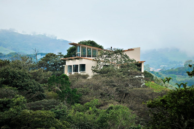 Building Design Residence Astonishing Building Design Of Areopagus Residence With White Colored Wall Which Is Made From Concrete And Several Windows Made From Glass Panels Dream Homes  Stunning Hill House Design With Sophisticated Lighting In Costa Rica