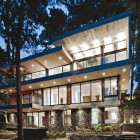 Building Design House Astonishing Building Design Of Corallo House With Soft Brown Outer Ceiling Made From Wooden Material And Several Bright Lighting From Ceiling Lamps Dream Homes Exquisite Modern Treehouse With Stunning Cantilevered Roof