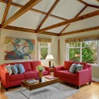 Eclectic Living Red Astonishing Eclectic Living Room With Red Sofas That Paint Wall Make Artistic And Inspiring The Decoration For People Decoration Vibrant Red Sofas Inspirations To Give Your Living Room A Trendy