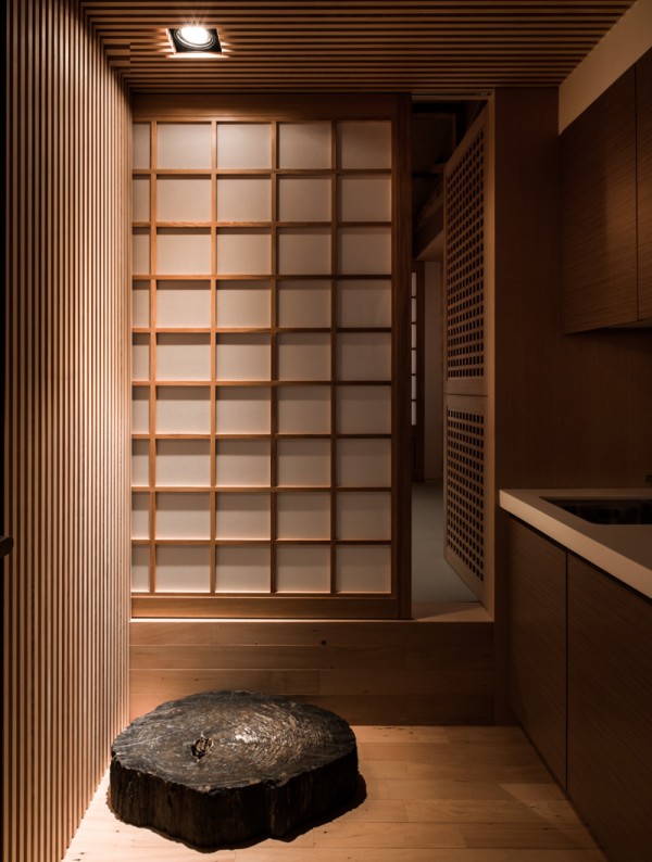 Japanese Kitchen All Astonishing Japanese Kitchen Design Including All Wooden Based Materials On The Wall And Floor Decoration With Gloomy Lighting From Ceiling Lamp Architecture Charming Modern Japanese House With Luminous Wooden Structure