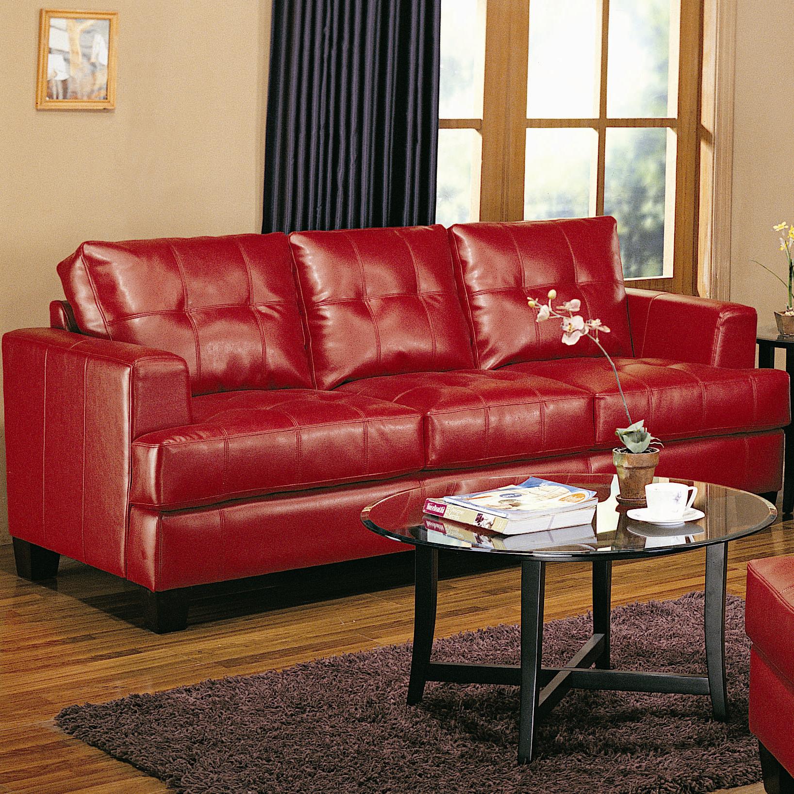 Classic Living Red Astounding Classic Living Room With Red Leather Sofa Dark Brown Shag Carpet And Light Brown Floor Made From Wooden Veneer Furniture  Outstanding Living Room Furnished With A Red Leather Couch Or Sofa Sets