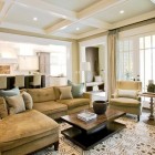 Contemporary Family With Astounding Contemporary Family Room Design With Soft Yellow Small Sectional Sofa And Dark Brown Wooden Table Furniture Cozy And Beautiful Sectional Sofa To Decorate Small Space Room