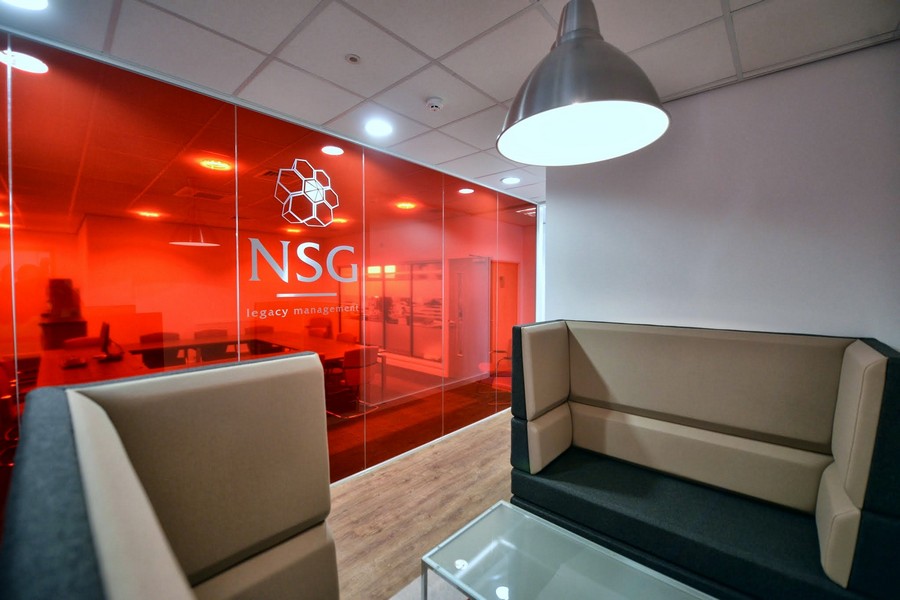 Personal Office Nsg Astounding Personal Office Design Of NSG Modern Offices With Green Colored Soft Sofa And Silver Stainless Cover Dining Room Elegant And Modern Dining Room Sets With Wonderful Brick Walls