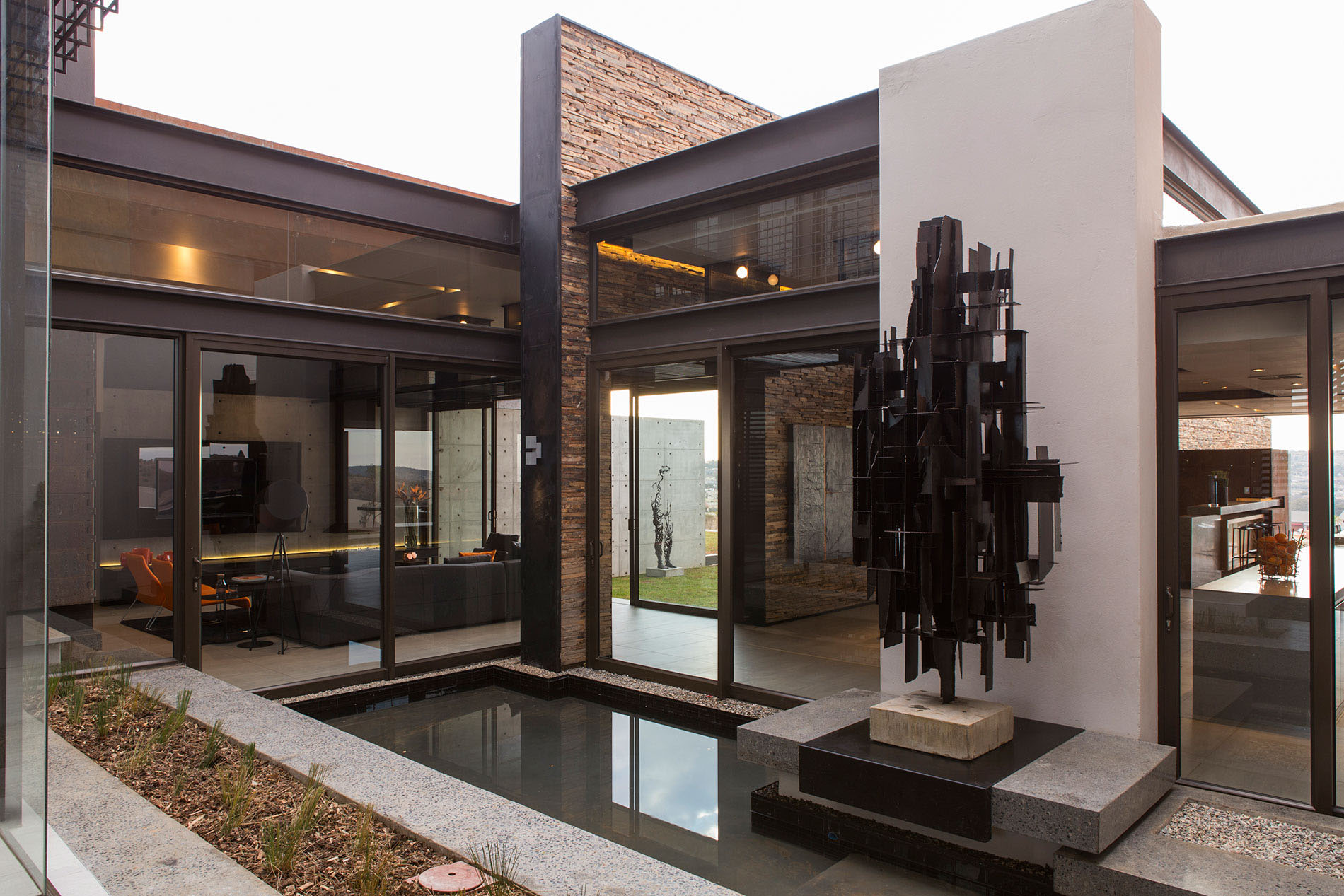 Roofless Space House Astounding Roofless Space Design Of House Boz By Nico Van Der Meulen Architects With Little Pond With Dark Water Dream Homes Spacious And Concrete Contemporary House With Glass And Steel Elements