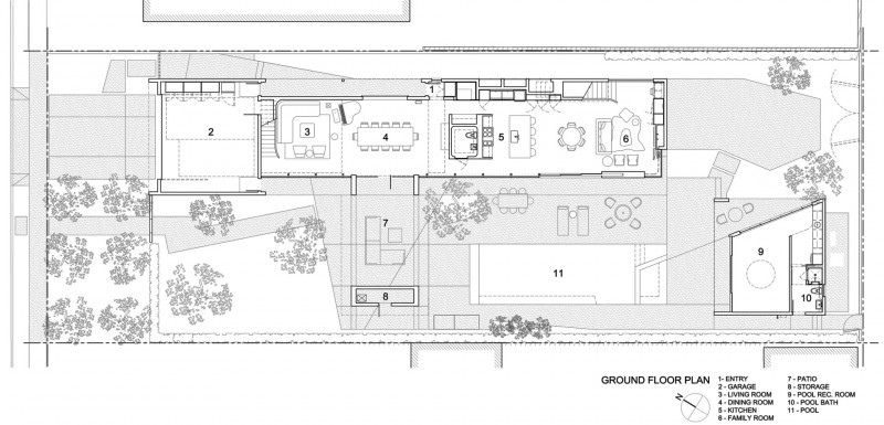 Ground Floor Of Attractive Ground Floor Design Plan Of The Modern Family Residence With Dining Room And Living Room Dream Homes  Duplex Contemporary Concrete Home With Outdoor Green Gardens For Family