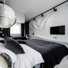 Bedroom Design With Awesome Bedroom Design Futuristic Bedroom With Wide Black LCD Screen And White Colored Rug Carpet Bedroom 10 Stunning Black And White Bedroom Ideas In Fall Color Accent