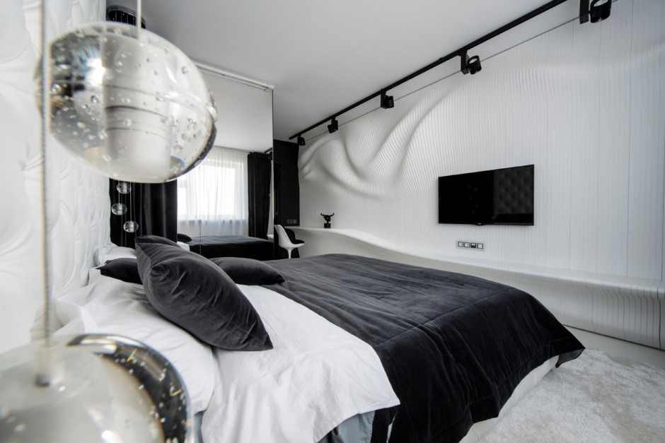 Bedroom Design With Awesome Bedroom Design Futuristic Bedroom With Wide Black LCD Screen And White Colored Rug Carpet Bedroom 10 Stunning Black And White Bedroom Ideas In Fall Color Accent
