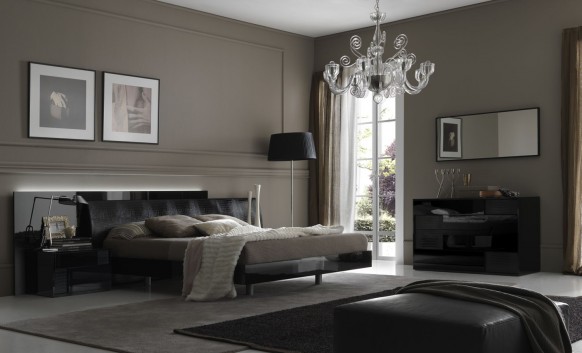 Contemporary Bedroom Fashionable Awesome Contemporary Bedroom Design With Fashionable Furnishings And Mixed With Classic Crystal Chandelier And Black Floor Lamp Bedroom  15 Neutral Modern Bedroom Decoration In Stylish Interior Designs