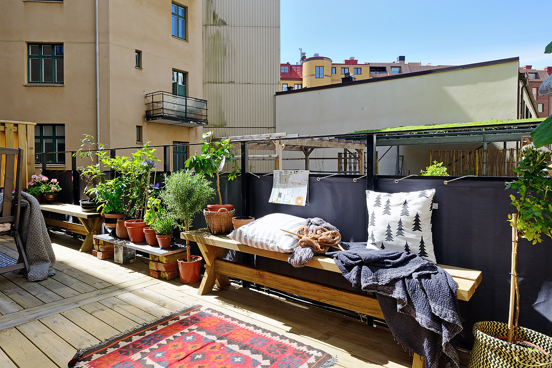 Design Of Outdoor Awesome Design Of Swedish Apartment Outdoor Terrace With Hardwood Flooring Decorated With Outdoor Planters Apartments Stylish Swedish Interior Style Apartment With Wooden Furniture Accents