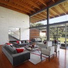 Living Room Bk Awesome Living Room Design Of BK House With Light Brown Wooden Floor And Dark Grey Colored Soft Sofa Dream Homes Gorgeous Contemporary Home With Rectangular Structure And Large Glass Walls