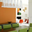 Green Dining Elegant Beautiful Green Dining Chair And Elegant Glass Pendant Light Of Abraham Residence Inside The White Room Interior Dream Homes Simple Contemporary Home With Rectangular Swimming Pool And White Color Dominates