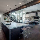 Park City Group Beautiful Park City Residence Jaffa Group Unitary Room Displaying Kitchen Involving Island And Stools Dream Homes Captivating Home Design With Grey Exterior Surrounded By Green Lawn