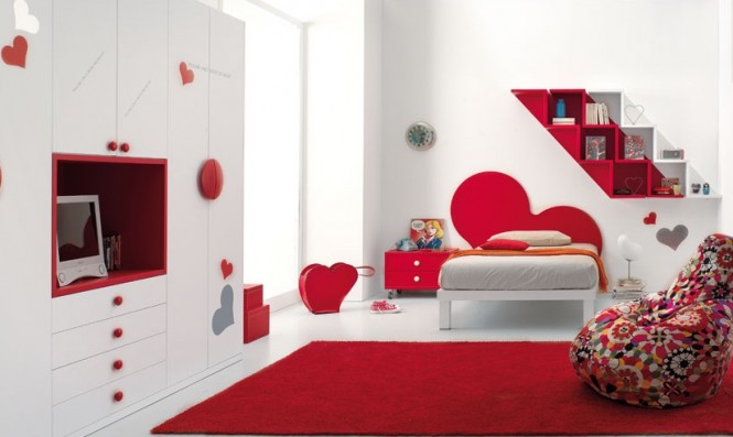 Red And Bedroom Beautiful Red And White Hearts Bedroom Design Interior Decorated With Modern Furniture For Home Inspiration Bedroom  30 Romantic Red Bedroom Design For A Comfortable Appearances