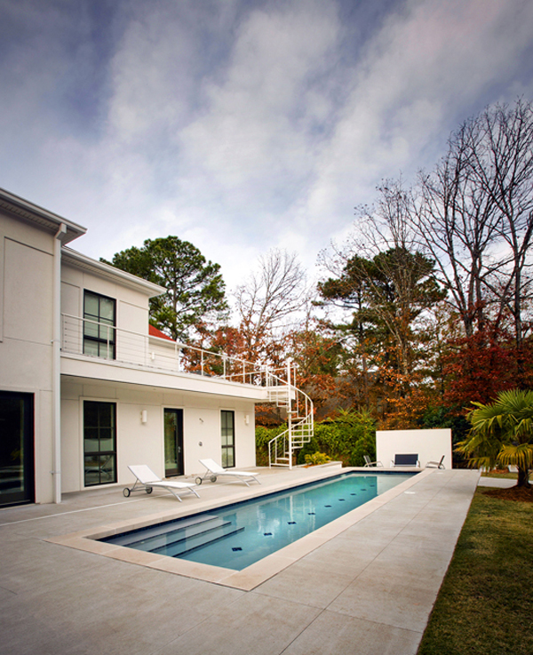 Swimming Pool Abraham Beautiful Swimming Pool Of The Abraham Residence With Beautiful Plant In Its Surrounding Look So Captivating Dream Homes  Simple Contemporary Home With Rectangular Swimming Pool And White Color Dominates