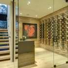 Wine Cellar Mural Beautiful Wine Cellar With Woman Mural For Spectacular Views Over Los Angeles Installed With Gray Cabinet In It Dream Homes Fascinating Contemporary House With Spectacular City Scenery