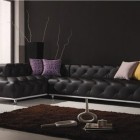 Contemporary Living Black Breathtaking Contemporary Living Room With Black Colored Leather Sectional Sofa And Dark Brown Rug Carpet Decoration 20 Brilliant Leather Sectional Sofas That Will Fit Stunningly Into Your Family Home