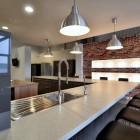 Kitchen Design Modern Breathtaking Kitchen Design Of NSG Modern Offices With White Marble Surface And Silver Stainless Surface Dining Room Elegant And Modern Dining Room Sets With Wonderful Brick Walls