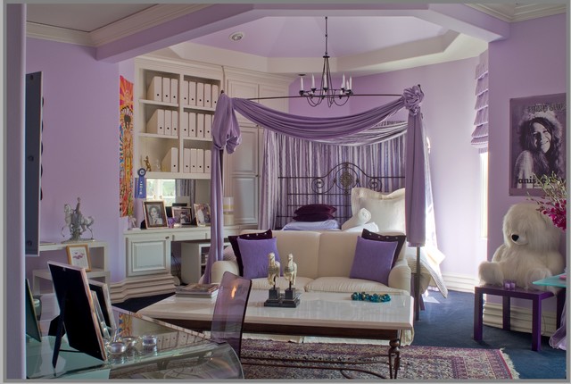 Purple Bedroom Eclectic Breathtaking Purple Bedroom Ideas In Eclectic Kids Bedroom With White Colored Canopy Bed Bed Linen And Soft Purple Curtains Bedroom  26 Bewitching Purple Bedroom Design For Comfort Decoration Ideas