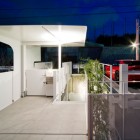 Lighting In Yanagawa Bright Lighting In The Kenji Yanagawa Case Study House Decoration With White Pergola White Fence And Concrete Floor Dream Homes Stunning Contemporary Hillside Home With Open Garage Concepts