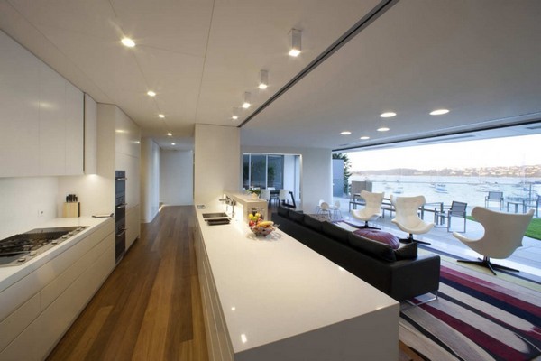 White Interior Of Bright White Interior Color Scheme Of Opened Living Room Interior Design In Stunning Point Piper House Dream Homes Marvelous Modern Home With Stunning Exterior And Swimming Pools