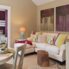 Contemporary Living With Brilliant Contemporary Living Room Design With White Colored Small Sectional Sofa And Soft Brown Wooden Stool Furniture Cozy And Beautiful Sectional Sofa To Decorate Small Space Room