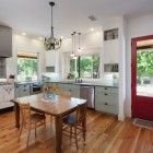 Modern Kitchen Stove Brilliant Modern Kitchen With Antique Stove With Wooden Kitchen Table And Chairs Also White Tile Backsplash Decoration Stunning Ancient Home Designs For Your Amazing Living Experiences