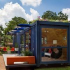 Container Guest Molded Captivating Container Guest House With Molded Wall And Glass Windows Completed Potted Plants On Terrace In Front Yard Dream Homes Stunning Shipping Container Home With Stylish Architecture Approach