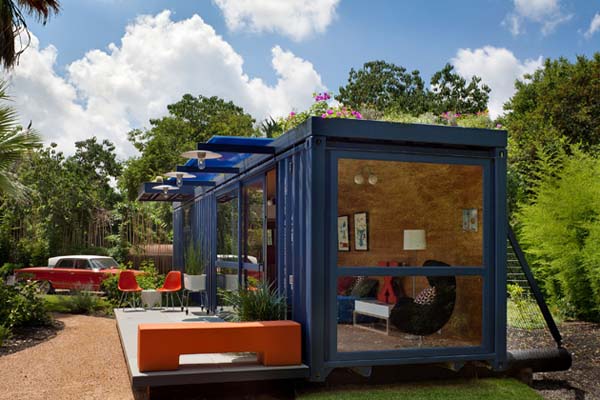 Container Guest Molded Captivating Container Guest House With Molded Wall And Glass Windows Completed Potted Plants On Terrace In Front Yard Dream Homes Stunning Shipping Container Home With Stylish Architecture Approach