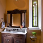 Eclectic Bathroom Modern Captivating Eclectic Bathroom With Affordable Modern Furniture Such As Several Dark Brown Wooden Cabinets Decoration Stylish Modern Furniture For Fascinating Interior Design