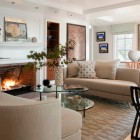 Modern Living With Captivating Modern Living Room Design With Cream Colored Colored Rolf Benz Sofa And Red Brick Stone Mantle Of Fireplace Decoration Majestic Rolf Benz Sofa For Every Style Of Luxury Room Interior