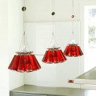 Modern Red Inside Captivating Modern Red Pendant Light Inside The White Room Interior To Get Total Comfort And Amazing Design Dream Homes Simple Contemporary Home With Rectangular Swimming Pool And White Color Dominates