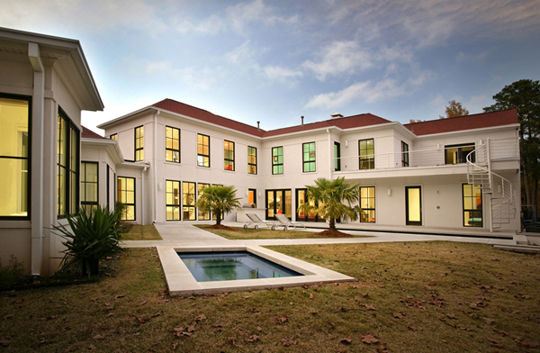 Modern Swimming In Captivating Modern Swimming Pool Design In The Backyard Of Abraham Residence Matched With Modern Home Design Dream Homes  Simple Contemporary Home With Rectangular Swimming Pool And White Color Dominates