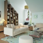 Vu Khoi Room Captivating Vu Khoi Elegant Living Room With Teal And Beige Color Design Used Modern Sofa Furniture And Wooden Bookshelf Design Ideas Decoration 13 Modern Asian Living Room With Artistic Wall Art And Wooden Floor Decorations