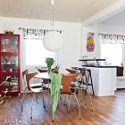 White Interior Contemporary Captivating White Interior Design Using Contemporary Semi Open House Displaying Wooden Chairs On Modular Dining Table Dream Homes Casual Contemporary Home With Stunning Colorful Interior Designs