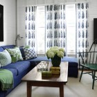 Blue Sectional At Charming Blue Sectional Sofa Design At Traditional Living Room With Wooden Coffee Table And Green Chair Furniture Beautiful Blue Sectional Sofas To Making A Cozy And Comfortable Interiors