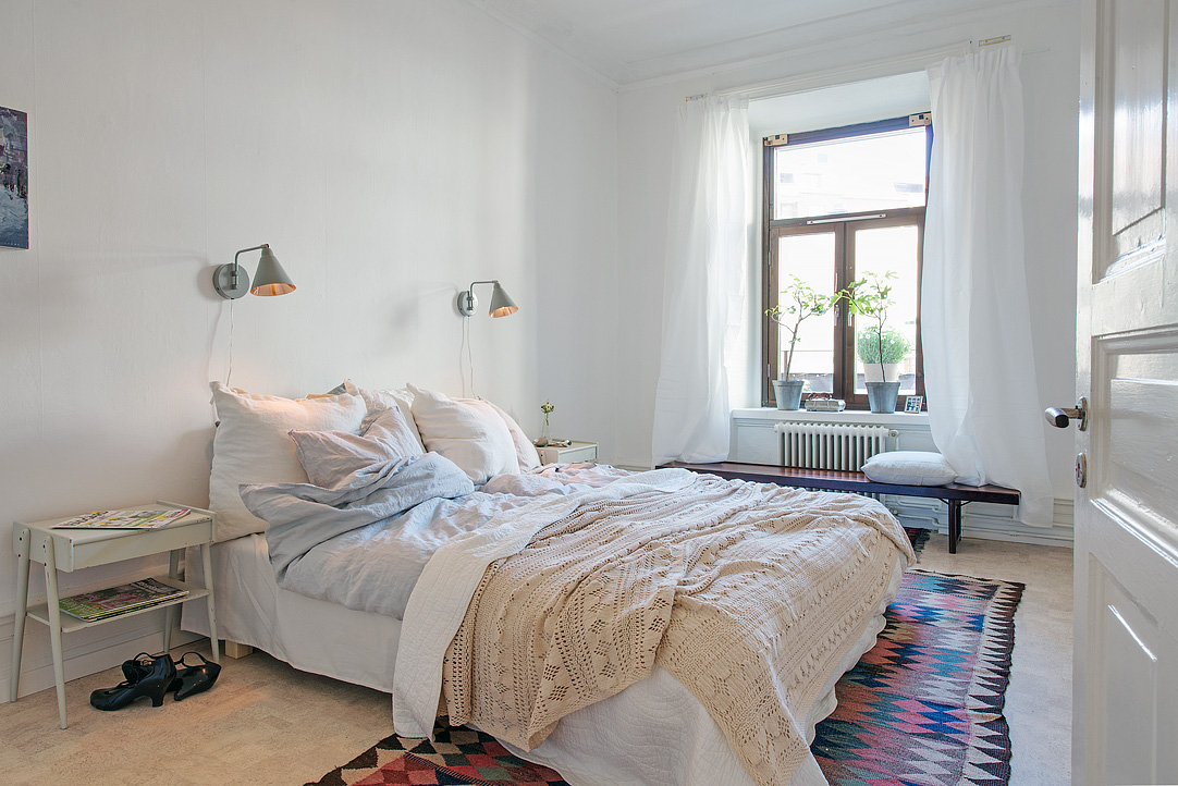 Bedroom Design Swedish Chic Bedroom Design Inside The Swedish Apartment Design With White Duvet Cover And Bay Window Ideas Apartments  Stylish Swedish Interior Style Apartment With Wooden Furniture Accents