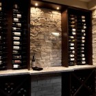 Rack Made Material Chic Rack Made Of Wooden Material Used To Save The Wine Collection In The Luxury Compass Pointe House Decoration Amazing Modern Rustic Home With Warm And Contemporary Interior Style