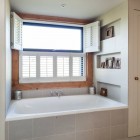 Small Bathroom Allies Chic Small Bathroom Design At Allies Farmhouse Applied Corner Bath Tub Nearby The Window With Double Wall Faucet Dream Homes Stunning Rustic Contemporary Home With Bright Interior Accents