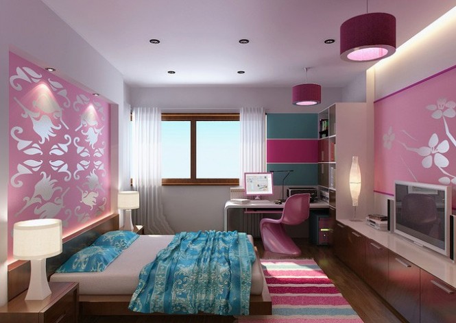 Vu Khoi Design Chic Vu Khoi Girls Bedroom Design Interior Decorated With Modern Furniture And Minimalist Space Used Pink Color Decoration Ideas Decoration  13 Modern Asian Living Room With Artistic Wall Art And Wooden Floor Decorations