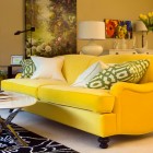 Yellow Sofas Room Chic Yellow Sofas In Living Room With White And Green Pillows Facing Circle Table Feat Planter Dream Homes 20 Eye-Catching Yellow Sofas For Any Living Room Of The Modern House