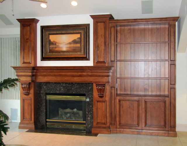 View In Mantel Clean View In The Fireplace Mantel With Wooden Cupboard In Brown Color That Lamp Turn On The Decor Fireplace 20 Impressive Fireplace Mantel For Stunning Living Room Designs